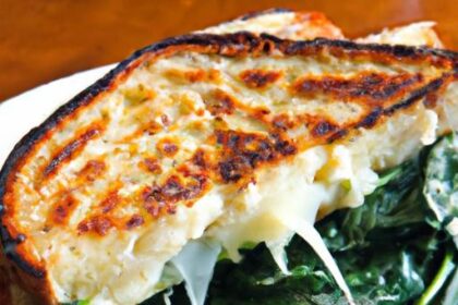 Melting Magic: Feta Grilled Cheese with Fresh Spinach Flair