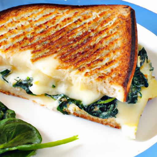 melting Magic: Feta Grilled Cheese with Fresh spinach Flair