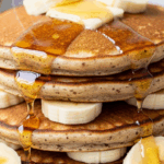 Amazing Fluffy Banana & Whole Wheat Pancakes with Sugar-Free Maple Bliss