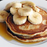 Fluffy Banana & Whole Wheat Pancakes with Sugar-Free Syrup