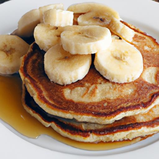 Fluffy Banana & Whole Wheat Pancakes with Sugar-Free Syrup