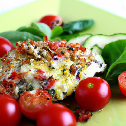Zesty Pesto Baked Cod‌ with Juicy Cherry Tomatoes Delight