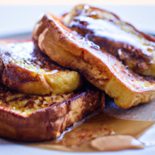 Golden French Toast Delight Drizzled with Maple Syrup