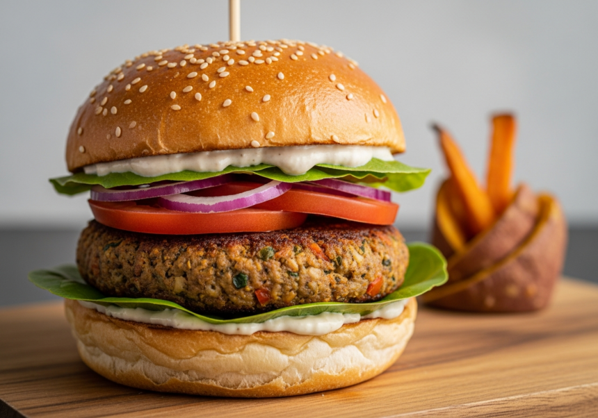 Homemade veggie burger