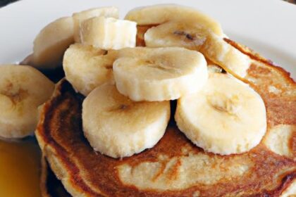 Fluffy Banana & Whole Wheat Pancakes with Sugar-Free Syrup