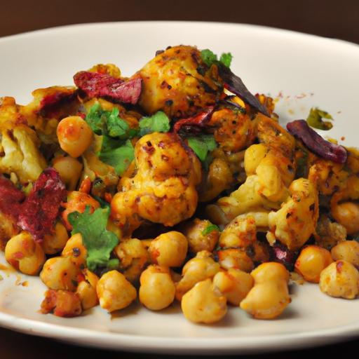 Kerala-Style Chicken with Zesty Spiced Cauliflower & Chickpeas