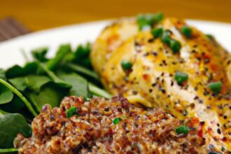 Savor Baked Herb-Crusted Chicken with Nutty Quinoa Delight
