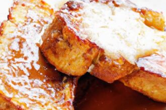 Golden French Toast Delight Drizzled with Maple Syrup