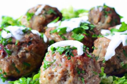 Savory Greek Turkey Meatballs Paired with Zesty Tzatziki