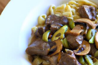 Speedy Beef Stroganoff Delight with Tender Egg Noodles