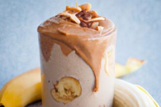 Decadent Chocolate Peanut Butter Banana Smoothie Recipe