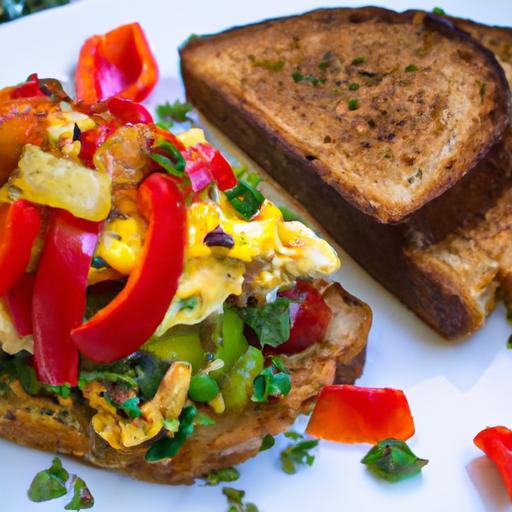 Colorful Veggie-Packed Scrambled Eggs with Perfect Toast
