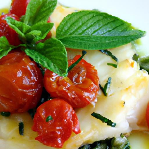 Bright Flavors:‍ Pesto Baked Cod‌ with Juicy Cherry ⁤Tomatoes