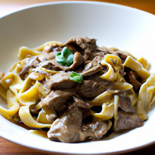 Speedy Beef Stroganoff Delight with Tender Egg Noodles