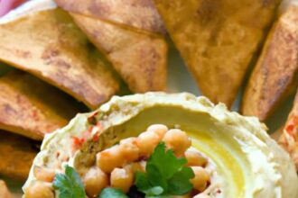 Edamame Hummus Delight: Perfect Pairing with Crispy Pita Chips