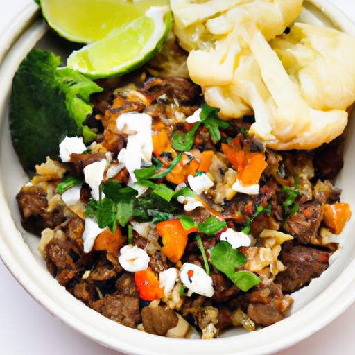 Satisfy Cravings: Lean​ Beef Taco Bowl with Cauliflower Rice