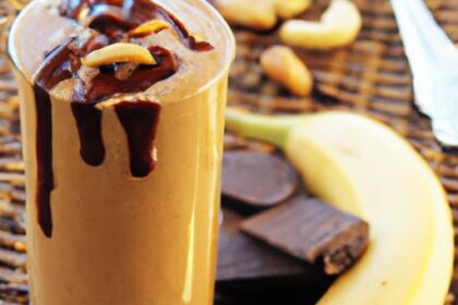 Decadent Chocolate Peanut Butter Banana Smoothie Recipe