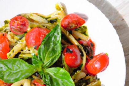 Bursting Flavors: Pesto Pasta with Juicy Cherry Tomatoes