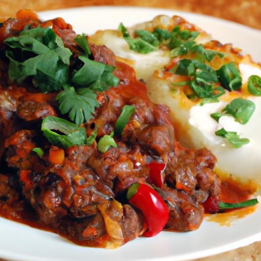 Hearty Chili Delight: Ground Beef with Enchilada Sauce