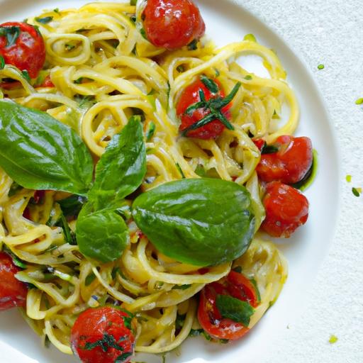 Bursting flavors: ⁤Pesto Pasta with Juicy Cherry‍ Tomatoes