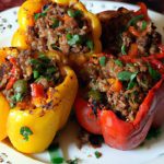 Hearty Stuffed Bell Peppers with Beef and Rice Delight