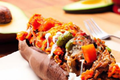 Hearty Black Bean & Avocado Stuffed Sweet Potato Delight