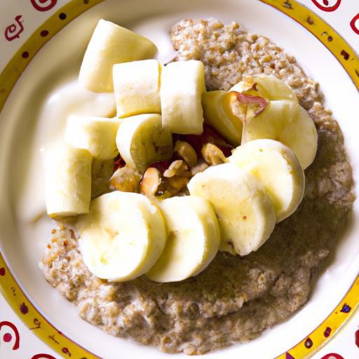 Wholesome Quinoa Porridge with Almond Milk and Banana Slices