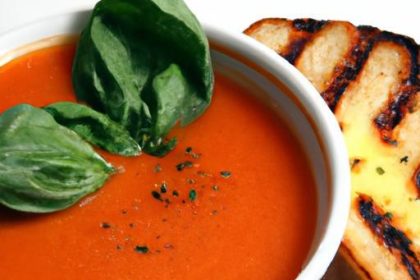 Cozy Comfort: Tomato Basil Soup Paired with Grilled Cheese Bliss